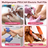 PELCAS - Perceuse à ongles électrique professionnelle - 10 vitesses - Kit de lime à ongles sans fil - 2000 mAh - Lime électrique pour ongles en acrylique et en gel - Salon