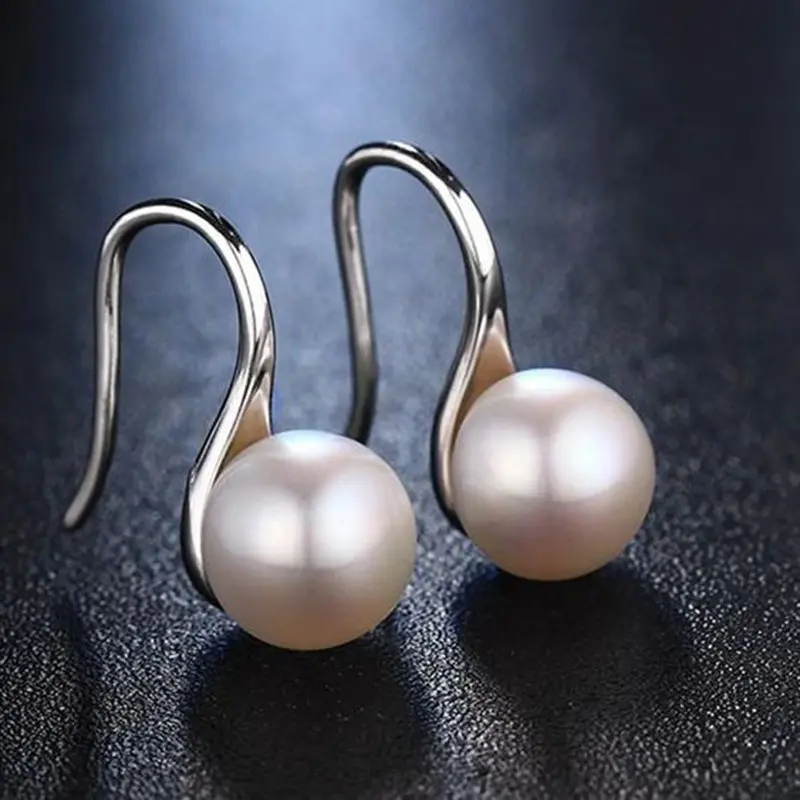 Hersteller meistverkaufte trendige perlenohrringe klassisches temperament koreanischer stil ohrhaken perlenohrringe für damen