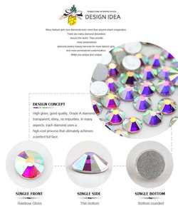 Yantuo cristallo di cristallo Non Hotfix Flatback strass con nuovo pacchetto per Nails Art DIY - Product Image 3