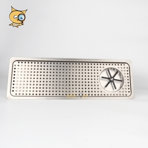 ALL in Top Rank 304 Stainless Steel Electro Polish Detachable 60cm <strong>Bar</strong> <strong>Drip</strong> <strong>Tray</strong> with Glass Rinser and Drainer - Product Image 1