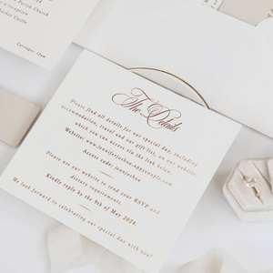 Invitación de Boda, Año Nuevo o Cumpleaños, Hecha a Mano, de Lujo, con Textura de Lámina Dorada, Ecológica, Elegante, con Impresión Tipográfica - Product Image 5