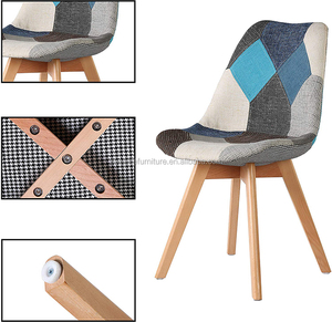 Patchwork — <span class=keywords><strong>meuble</strong></span> <span class=keywords><strong>de</strong></span> maison <span class=keywords><strong>scandinave</strong></span> avec <span class=keywords><strong>pied</strong></span> en <span class=keywords><strong>bois</strong></span>, chaise <span class=keywords><strong>de</strong></span> salle à manger - Product Image 3