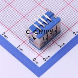 912-321A105DD10200 USB Connector Bent Lead Through Hole Connector Type-A Female Right Angle Insert 4P - Product Image 2