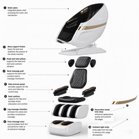Fauteuil de massage de luxe à double mécanisme zéro gravité avec pétrissage des jambes, coque en ABS, étirement thaïlandais et shiatsu pour usage domestique