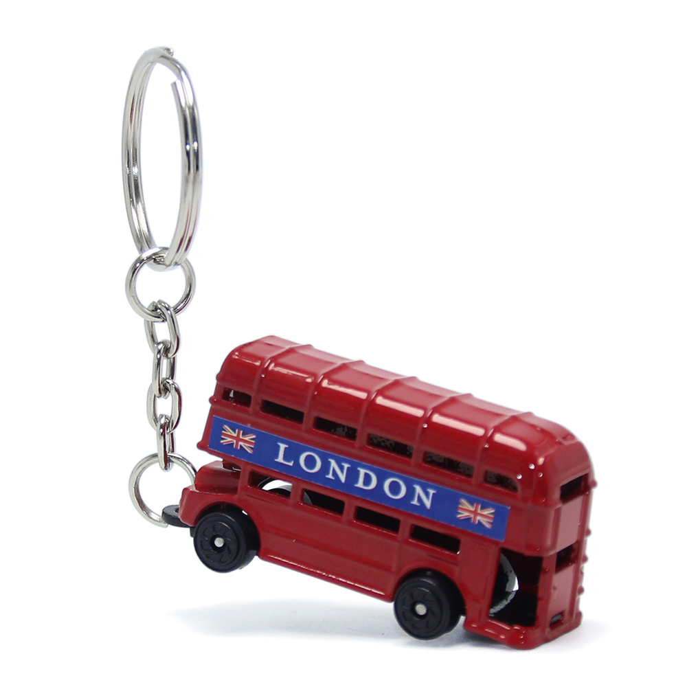 イングランドブルーロンドンバスキーチェーンリングカーペンダント英国