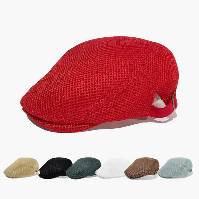 Men's Summer Youth Mesh Breathable Front Casual Sun Hat, High-quality 100% Wool Felt Breathable and Crushable Waterproof Beret