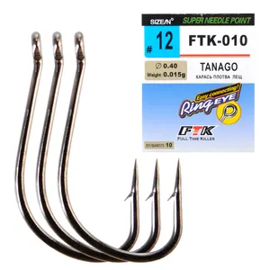 FTK-010-TANAGO Ready Ship Factory Direct Wholesale High Quality Round Hook Cheap Fishing Tackle Super Strong Fishing Hooks