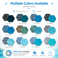Vente en gros usine – Finition en galets de quartz colorés antidérapants et texturés pour piscines à pataugeoire pour enfants de maternelle