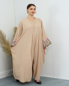 Abaya musulmane pour femmes, vente en gros, modeste, multicolore, broderie florale, <span class=keywords><strong>robe</strong></span> islamique élégante, tenue décontractée ou formelle - Product Image 4
