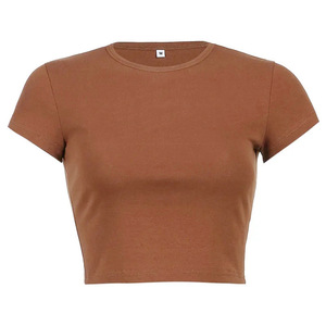 <span class=keywords><strong>T</strong></span>-shirt da donna slim fit in saldo, maglietta estiva casual girocollo, top corto personalizzabile con logo, <span class=keywords><strong>t</strong></span>-shirt aderente da ragazza/donna/bambina - Product Image 6