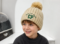 Bonnet en acrylique tricoté avec logo personnalisé, chaud et épais pour l'hiver, protection des oreilles pour adultes, mignon chapeau pour enfants, broderie
