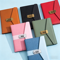 Carnet d'affaires personnalisable en similicuir rigide avec verrouillage par mot de passe, journal sécurisé pour cadeaux d'entreprise et usage professionnel