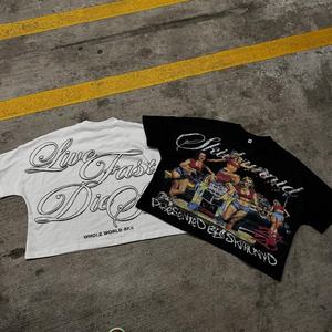 T-shirt surdimensionné à épaules tombantes en coton lourd personnalisé, T-shirt court et ample pour homme, impression numérique - T-shirts pour hommes - Product Image 3