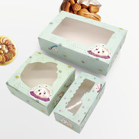 Boîte à cupcakes en papier rigide de qualité alimentaire avec logo personnalisé, fermeture éclair, matériaux recyclés, fenêtre en PVC, laminage mat et estampage