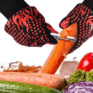 Gants de barbecue en aramide résistants aux hautes températures, gants de cuisson au micro-ondes, gants résistants à la chaleur extrême, gants de cheminée, gants de barbecue en silicone - Product Image 5