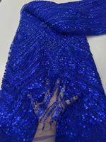 NI.AI Nouveau style Tissu en dentelle à sequins géométriques brodés, entièrement recouvert de sequins, tissu en dentelle perlée courte avec sequins