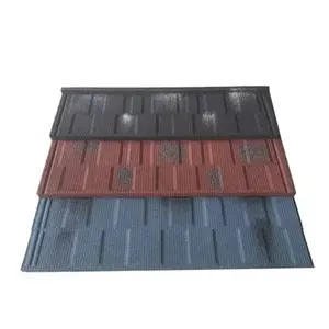 Ubin atap Metal dilapisi batu warna-warni bahan bangunan harga rendah Tiongkok terbaik