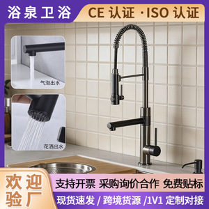 Stainless Steel Kitchen Faucet Single Handle Pull Out <b>Spray</b> Deck <b>Mounted</b> Modern Design 2.0-2.9gal/m YQ3013F - Product Image 5