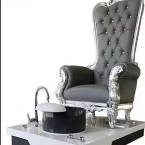 Chaise de spa noire et argentée de dernière génération 2025, chaise de pédicure avec lavabo et lumières, garantie 3 ans - Product Image 4