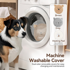 Almohadilla calefactora para mascotas, portátil, segura para <span class=keywords><strong>microondas</strong></span>, instantánea, acogedora, cálida, para perros y gatos, cama cálida suave con dos cubiertas para uso en invierno - Product Image 6