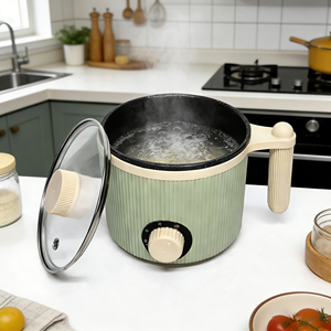 Casserole électrique multifonctionnelle antiadhésive <span class=keywords><strong>de</strong></span> 1800 ml, petite casserole électrique portable, cuisson avec cuiseur vapeur - Product Image 2