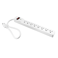 2 Indikator LED untuk Proteksi Lonjakan Arus dan Proteksi Pembumian 980J, Stopkontak Ekstensi 8 Lubang, Steker NEMA 5-15P Terbumi 125V 15A