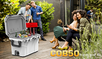 Vente en gros 50L 70L extérieur glacière thermique étanche coffre à glace pêche Camping bateau stockage de vin fruits de mer surgelés bac réfrigéré