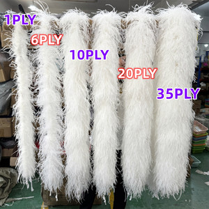 2 mètres/<span class=keywords><strong>lot</strong></span> <span class=keywords><strong>Plumes</strong></span> d'autruche naturelles teintées, boa 1, 6, 10, 20, 35 plis, garniture blanche <span class=keywords><strong>de</strong></span> haute qualité pour mariage, carnaval, vêtements, couture - Product Image 1