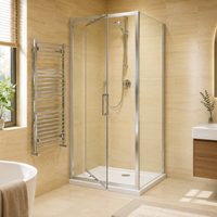 Cabine de douche en verre trempé sur mesure, verre trempé de 6 mm, cabine de douche d'angle, cabine de douche pour salle de bain avec cadre en alliage d'aluminium