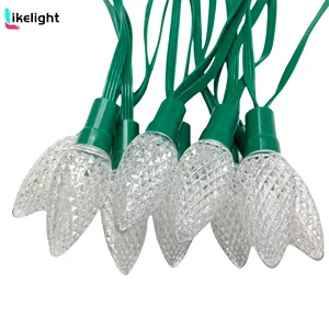 12V gs8208 RGB chuỗi đèn C9 LED bóng đèn giáng sinh chiếu sáng