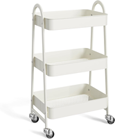 Chariot de rangement mobile à 3 niveaux pour cuisine, salle de bain, chambre à coucher