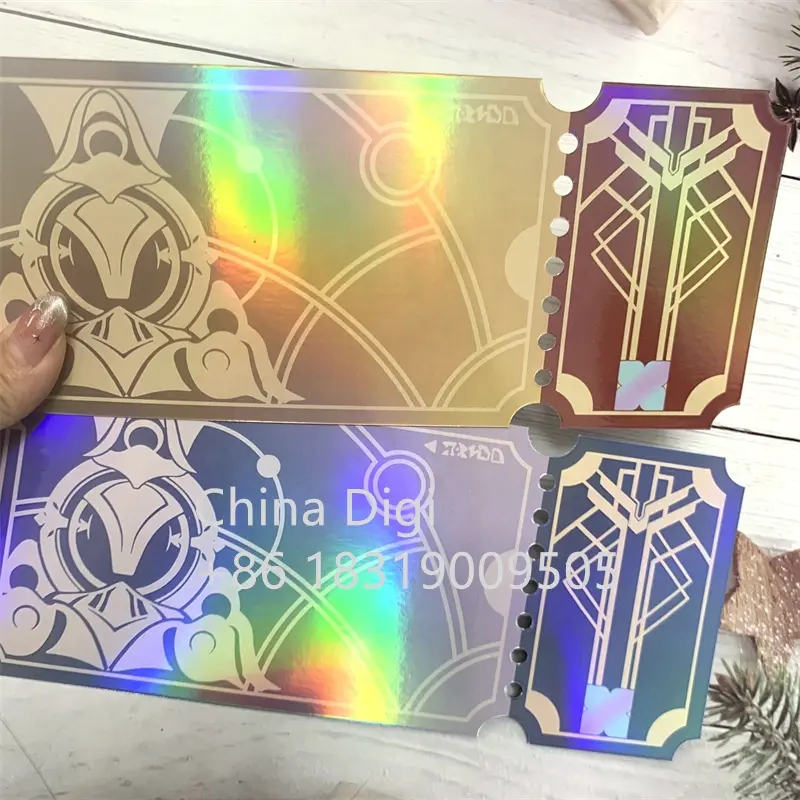 Produk Kpop kertas berlubang Foil Holo Glitter holografik konser kustom k-pop tiket