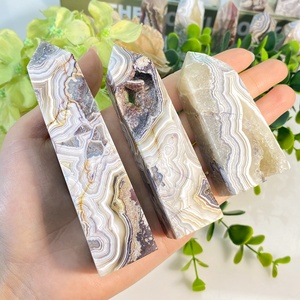 Haute qualité pierre précieuse mexicaine Agate <span class=keywords><strong>Point</strong></span> colonne guérison cristal mexicain Agate tour pour la décoration de la maison - Product Image 6