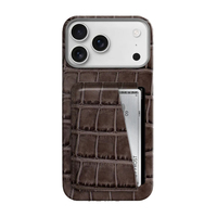 Étui de téléphone portable magnétique antichoc en cuir véritable avec double fente pour cartes, motif peinture à l'huile de luxe exotique, pour iPhone 18 17