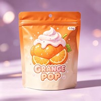 Sachet d'emballage personnalisé pour bonbons au citron 3,5g, qualité alimentaire, avec fermeture éclair, pochette verticale avec trou de suspension, OEM, vente en gros