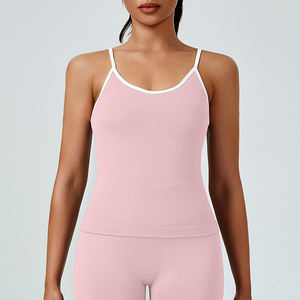 Top Deportivo de Yoga sin Costuras con Bloques de Color Personalizables para Mujer, de Secado Rápido, Transpirable, Elástico, Ajustado, con Espalda Descubierta, para Gimnasio y Entrenamiento - Product Image 2