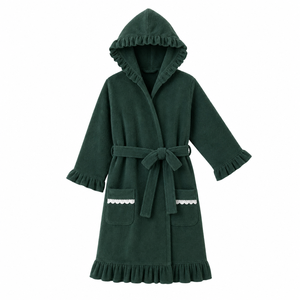 Pijamas Infantiles de Franela con Capucha Hechos a Medida por Puresun para Navidad Otoño/Invierno - Batas Premium para Mujer con Volantes - Product Image 3