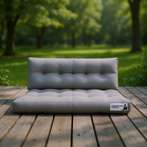 Coussin de palette d'extérieur en polyester gris 23,6 x 15,7 x 4,7 po, résistant à l'eau, matelassé, rectangulaire, toutes saisons - Product Image 2