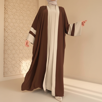 Abaya élégante pour femmes en polyester doux, manches longues, longueur cheville, respirante, coupe ample, pour usage quotidien et occasions spéciales, taille unique.