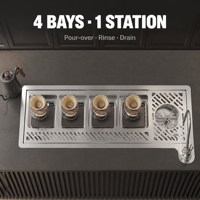 Lave-tasses automatique haute pression en acier inoxydable professionnel avec tapis de bar et verseur pour accessoires de bar