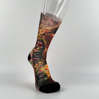 Chaussettes blanches en polyester personnalisées pour hommes, pour sublimation par transfert thermique, avec bout et talon noirs, respirantes et à séchage rapide pour l'été