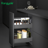 Kangyale organisateur d'armoire de cuisine fond étagère de rangement coulissante bouteille tiroir panier