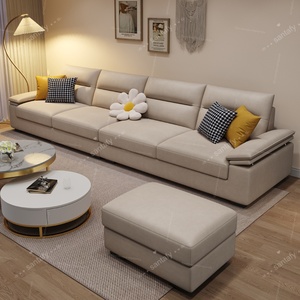 Nouveau style de canapé en L avec accoudoirs réglables, pieds en bois massif, design moderne pour petits appartements, ensemble de chaise longue - Product Image 2