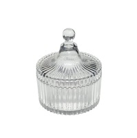 Bocaux à bougies en verre en gros avec couvercles, style yourte mongole transparente