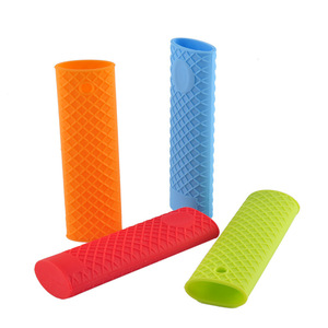 <b>Silicone</b> Pot Handle Covers Reusable Non Slip Heat Resistant Kitchen Cooking <b>Tool</b> Set 4 Pieces Multicolor Food Grade - Product Image 1