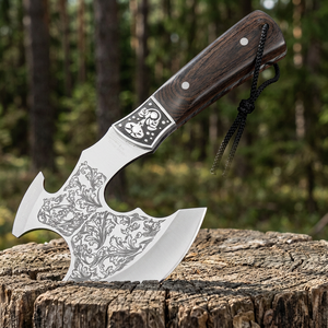 Tomahawk multifonctionnel portable pour véhicule, auto-défense, coupe-bois, coupe-os, camping, lame en acier inoxydable - Product Image 3