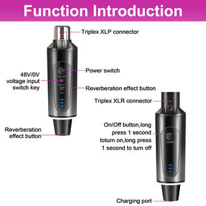 Système de microphone sans fil dynamique portatif professionnel MA4 avec émetteur et récepteur, connecteur XLR - Conception légère et portable - Product Image 4