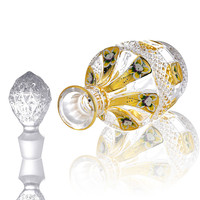 Vente en gros sans plomb or émail fleur verre whisky vin décanteur bouteille verres de luxe ensemble pour Vodka Tequila