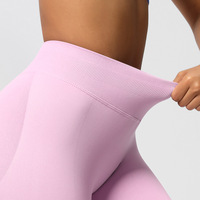 Pantalons de yoga respirants de couleur unie sans couture pour femmes, 28 couleurs, pantalons de sport de haute qualité, vêtements de sport extensibles dans quatre sens, XXL XS