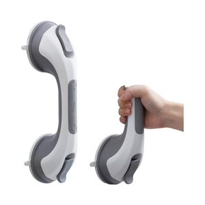 MSMT Barre d'appui pour la douche de 12 pouces Équipement de sécurité pour salle de bain pour personnes âgées avec poignée de douche à ventouse Aucun perçage requis pour les personnes âgées - Product Image 1